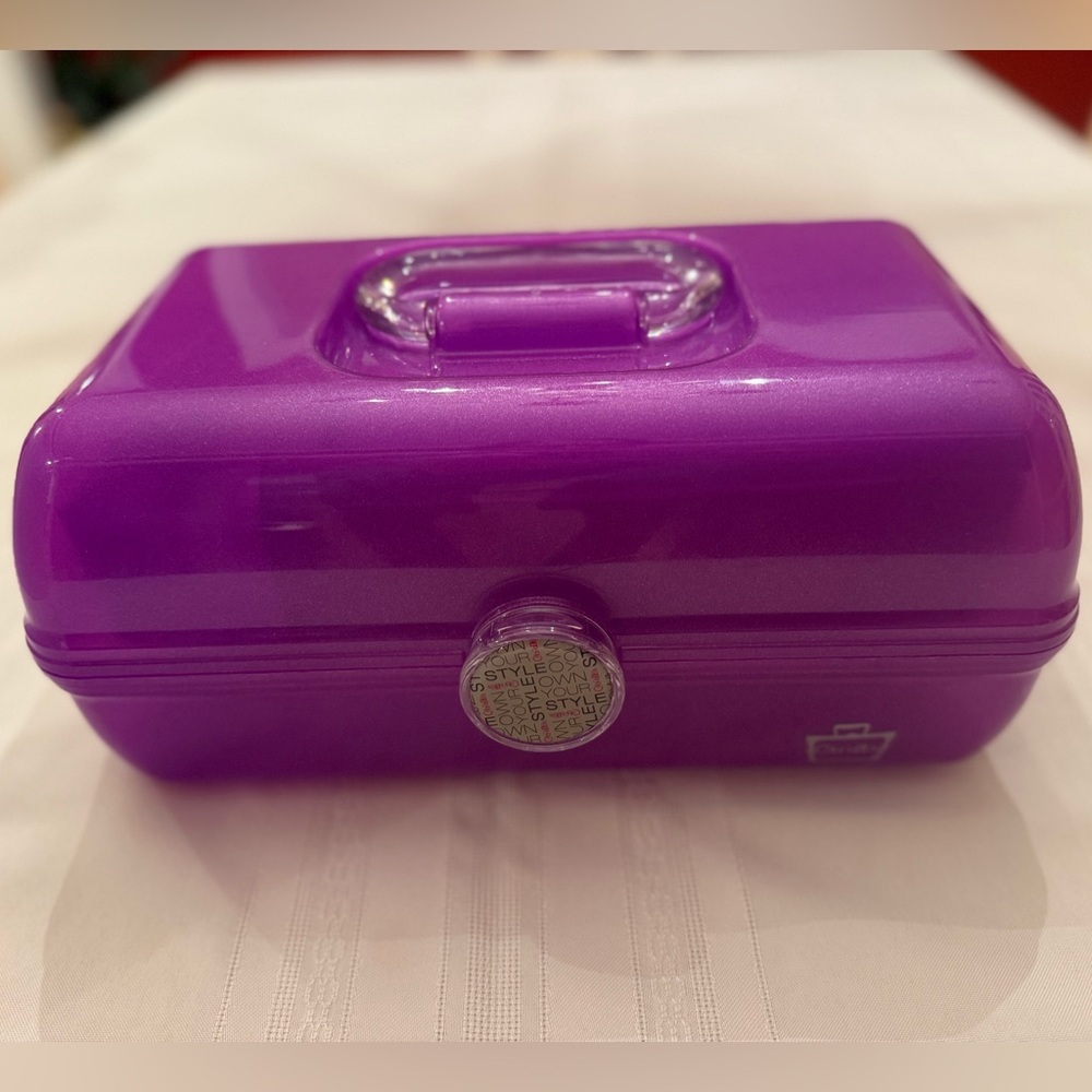Caboodles Vintage Purple Glitter On-The-Go-Girl Cosmetic Case